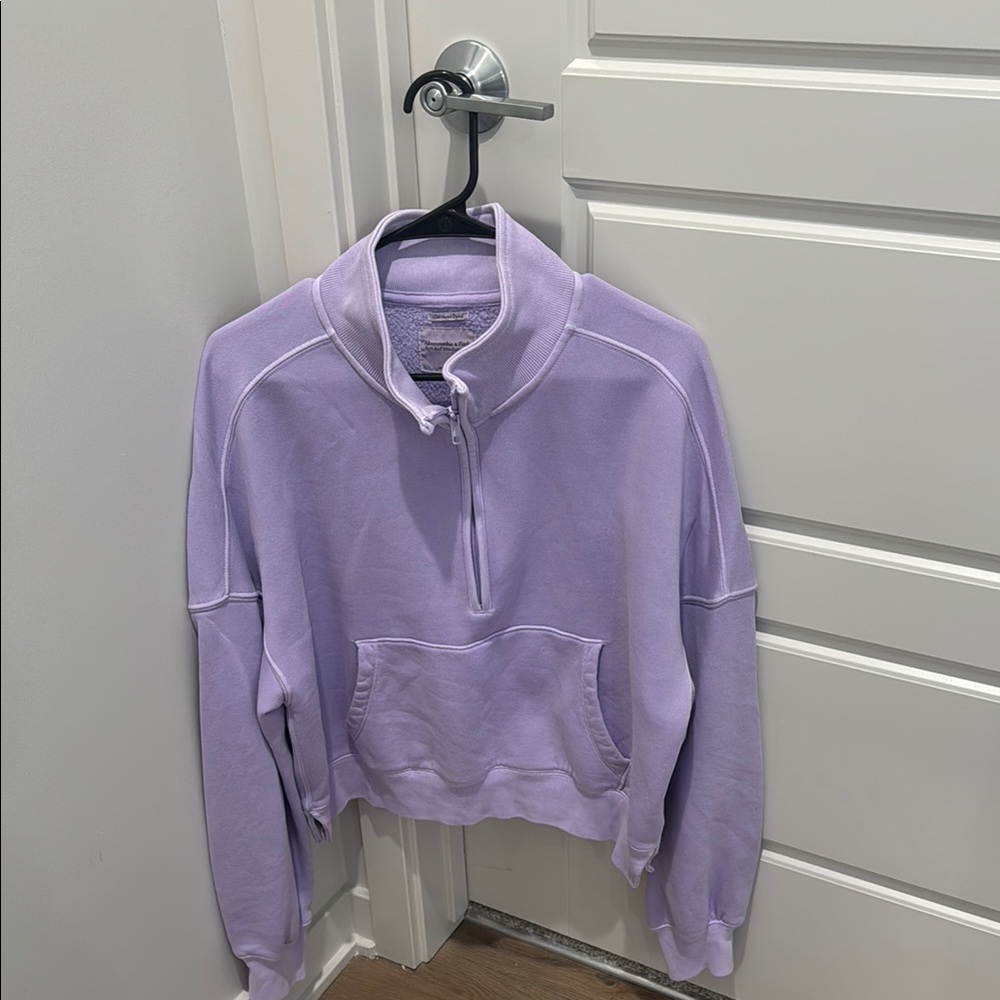 Abercrombie & Fitch Purple Oversized Cropped Sweatshirt